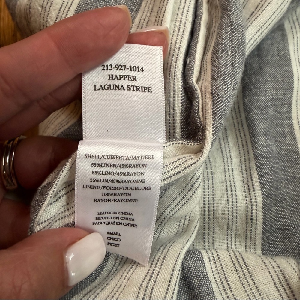 Rails Harper Laguna Stripe Linen Blend Jumpsuit Romper Belted Pockets Small NWT - Picture 7 of 12